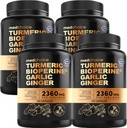 4-in-1-Turm- und Knoblauch-Ergänzungen mit BioPerine – 2360mg Turmeric Ginger Root Capsules mit Knoblauch – High Potency Herbal Blend (120 ct, Paket von 4)