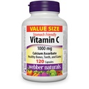 Webber Naturals Vitamine C Ascorbate de calcium 1000 mg · Stomach Friendly, 120 Capsules