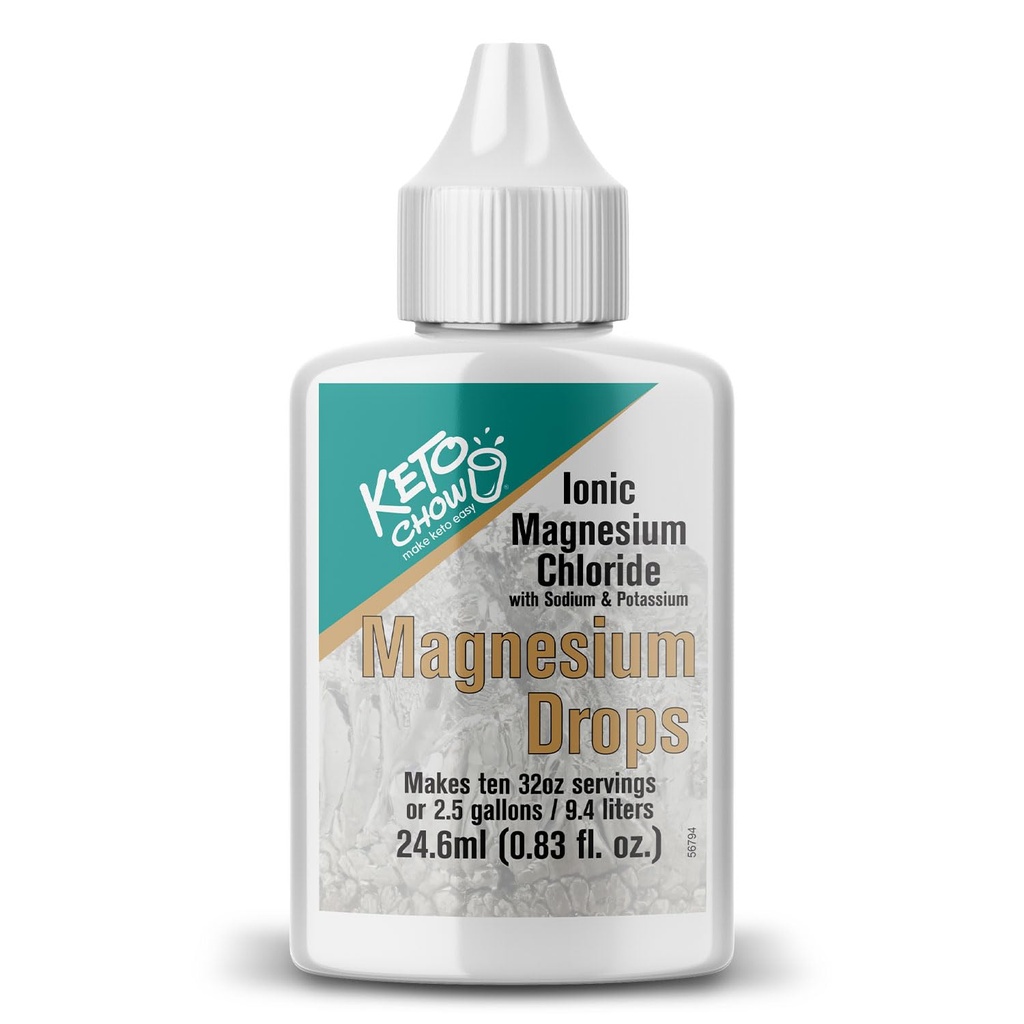 Keto Chow Ionic Magnesium Chloride Ergänzung Tropfen | liefert Magnesium, Eletrolytes & Trace Minerals Der Körper braucht | Von Utah's Great Salt Lake | auf dem Go Container | 24ml Pocket Flask