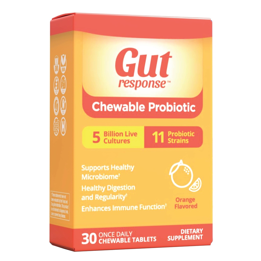 Chewable Probiotic für Männer und Frauen, Slows Down Digestive Aging, Boosts Immunsystem, Non-GMO, Gluten Free & Soy Free, 5 Billion CFU, 30 Chewable Tablets, Orange Flavor