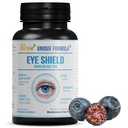 Eye Shield Supplement mit Bilberry Extract, Lutein, Zeaxanthin, Astaxanthin und Beta-Carotin - unterstützt trockene Augen, Vision Health und Nachtsicht, 90 Veg Kapseln