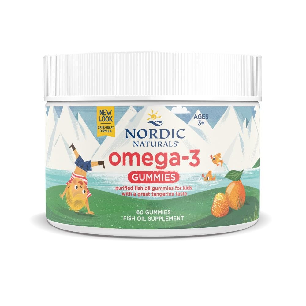 Nordic Naturals Nordic Omega-3 Gummis, Tangerine - 60 Gummis - 82 mg Total Omega-3s mit EPA & DHA - Non-GMO - 30 Servietten