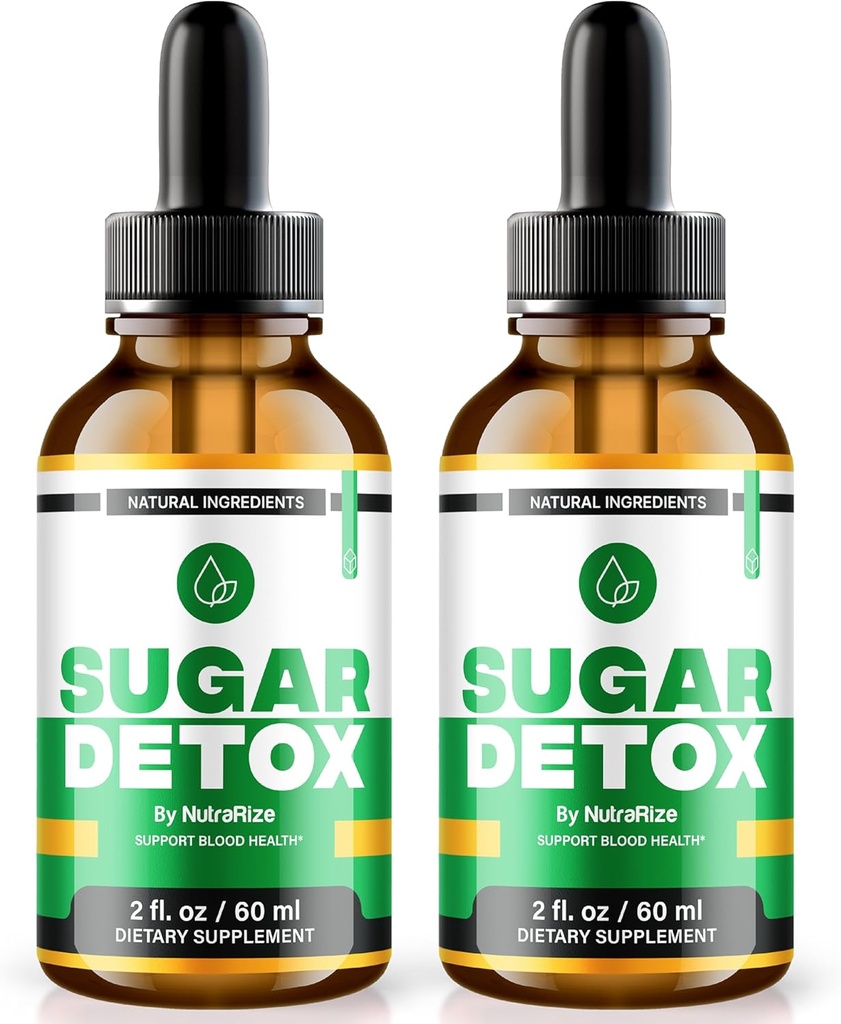 NutraRize (2 Pack) Zucker Detox Drops, SugarDetox Drops, 21-Day Sugar Detox Challenge, All-Natural Liquid Cleanse für Anfänger, Premium Blood Formula Gotas Bewertungen (60 Portionen)