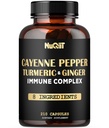 210 Pillen - Cayenne Pfeffer Kapseln Bio mit Kurkuma, Ingwer, Immununterstützung Komplex als Elderberry, Echinacea, Knoblauch Bulb - Verdauung, Herzgesundheit & Körpermanagement