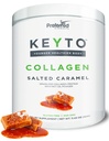 Poudre de protéines de collagène kéto avec huile MCT – Pâturage pétrolifère pétrolifère kéto et paléo amiable, hydrolysé Peptides de collagène KEYTO Arôme caramel salé