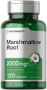 Horbäach Gélules de racines de marshmallow $ 2 000mg $ 120 Nombre $ Non-OGM et sans gluten $ Extrait d'herbe traditionnel