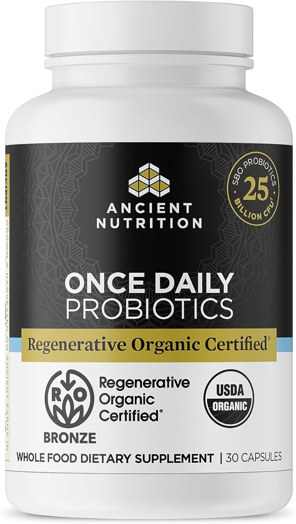 Antike Ernährung Regenerative Bio-zertifizierte Probiotika, Tägliche Probiotika Einmal täglich, Gesunde Verdauung und Immunsystem Funktion Unterstützung, 25 Billion CFUs* pro Servierung, 30 Count