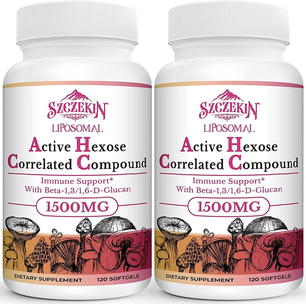 1500mg Liposomal aktive Hexose korrelierte Ergänzung,240 Weichgel Beta-Glucans mit natürlichem Pilzextrakt, Immunsystem, Leberfunktion, Pflege T-Cell & Killer Cell Activity