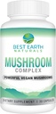 Best Earth Naturals Vegan Pilz Complex Supplement for Energy, Clarity & Cognitive - Immununterstützung w/Lion's Mane, Reishi, Chaga, Maitake & Shiitake 30 Tage Versorgung (30 Kapseln)