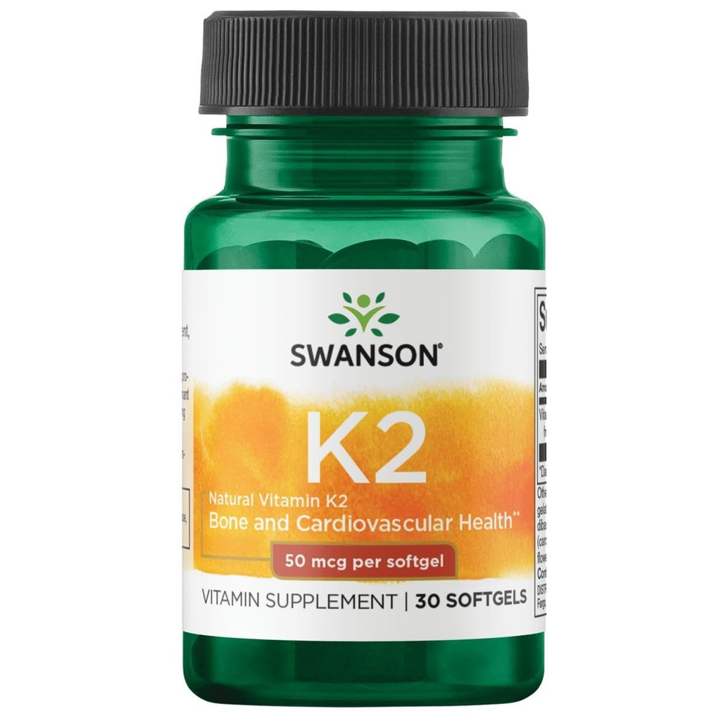 Swanson Natural Vitamin K2 (Menaquinone-7 von Natto) 50 mcg 30 Sgels (1 Packung)