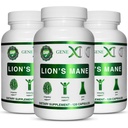 Formules Genex Lions Mane Supplément avec 100% Lions Mane Extract (3 Pack) - Nootropics Cerveau Supplément de soutien pour stimuler le cerveau, Focus, Clarté mentale, Énergie naturelle, 1000mg/servir - (360 Capsules)