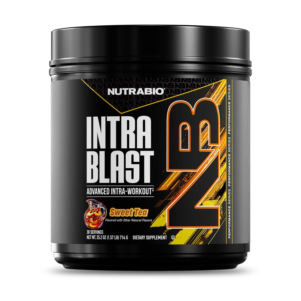 NutraBio Intra Blast Bcaa Powder Amino Acid Supplement, Elektrolyt & Hydration Blend, Intra, Pre Workout & Muskel Erholung, 20g Eaa Aminosäuren Pulver, 5g Glutamin- Sweet Tea, 30 Servieren