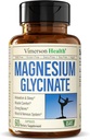 Reines Magnesium-Glycinat 200mg (Glicinato de Magnesio) – Chelat Magnesium-Ergänzung für Schlaf, Entspannung, Muskel- und Frauen-Wellness – besser absorbiert als Citrat oder Oxid – 60 Vegan-Kapseln