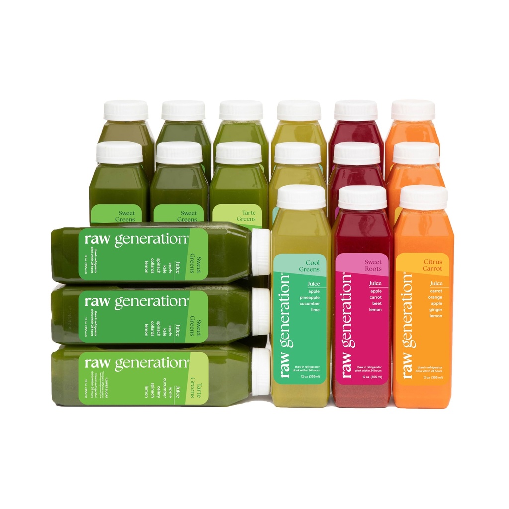 Raw Generation Skinny Cleanse – 3-Day Juice Cleanse für Weight Loss, Detox, Reduzierte Bloating & Erhöhte Energie – 18 kalt-gepresste Säfte zu Crush Cravings & Reset Your Diet