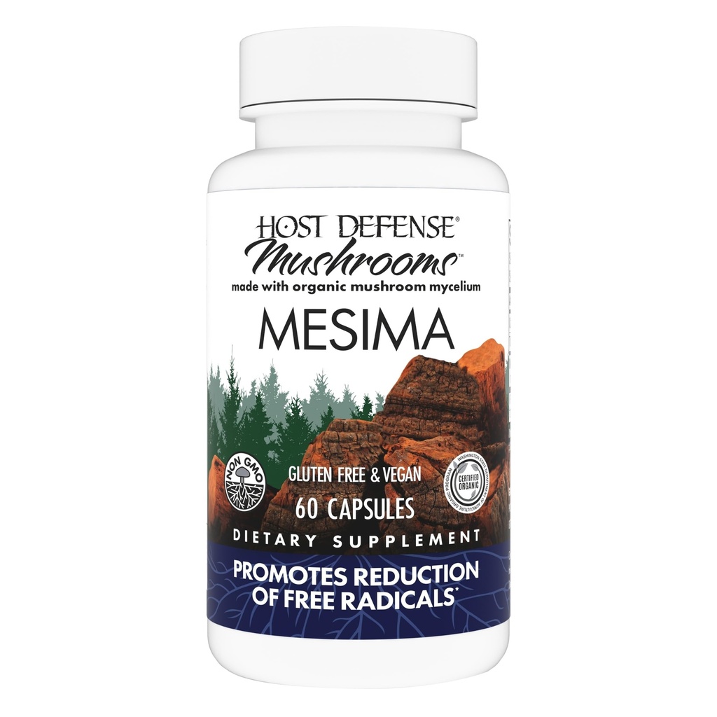 Host Defense Mesima Capsules - Supplément d'Activité Antioxydante Herbal et de Support du Système Immune - Supplément Champignon pour soutenir la réponse immunitaire équilibrée - 60 capsules (30 portions)*