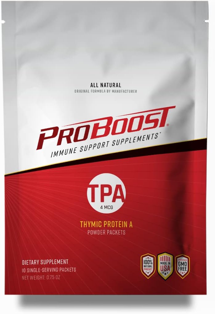 Thymic Protein A Powder Packets (4 McG TPA) – Supplément de support du système immunitaire - Tous naturels, non-OGM formule - 10 paquets