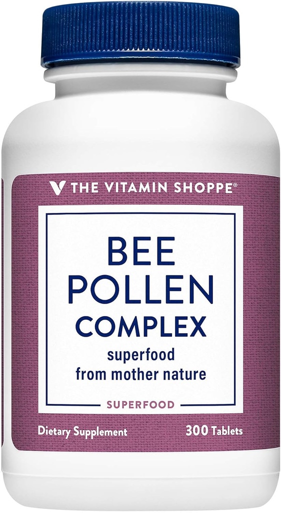 Der Vitamin Shoppe Bee Pollen Complex 1.000MG, Superfood mit Bee Propolis und Royal Jelly, Saisonale Immunsystemunterstützung (300 Tabletten)