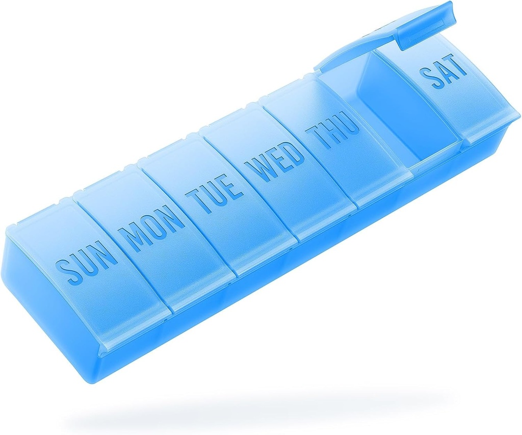 Barhon Pill Organizer Große, Wöchentliche Medizin Pill Organizer, 7 Tage Pillen Box Fall Reisen für große Vitamin-Ergänzungen Fischöl, Blau