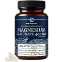 Magnesium Glycinate 400mg | Hohe Absorption Formel für Schlaf, Beruhigung, Muskelentspannung, Herz, Knochen & Nerve Unterstützung für Frauen & Men | Chelat Magnesium Glycinate Supplement | 120 Ct (2 Monate Versorgung)