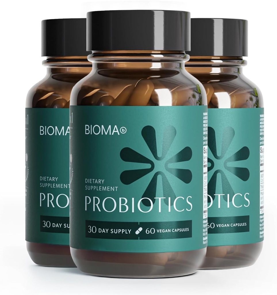 Bioma Probiotics - Digestive Health Probiotic - Guter Support für Männer und Frauen mit Xylooligosacchariden, Tributyrin & Bifidobacterium - Vegan & Gluten Free - 180 Delayed-Release Capsules (90-Day Supply)