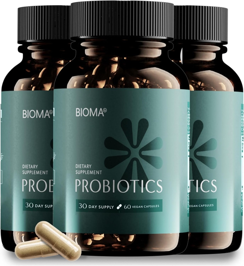 Bioma Probiotics - Digestive Health Probiotic - Guter Support für Männer und Frauen mit Xylooligosacchariden, Tributyrin & Bifidobacterium - Vegan & Gluten Free - 180 Delayed-Release Capsules (90-Day Supply)
