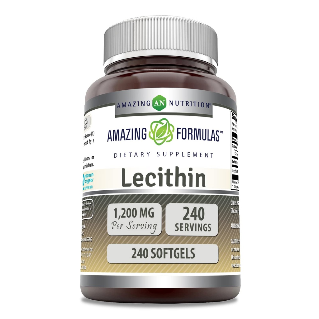 Formules étonnantes Lécithine 1200 Mg. softgels Supplément.