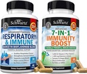 BioSchwartz Respiratory & Immune Lung Support Supplement mit Quercetin (1 Monat Versorgung) Plus 7 in 1 Immun Support Supplement mit Antioxidantien (2 Monate Versorgung)