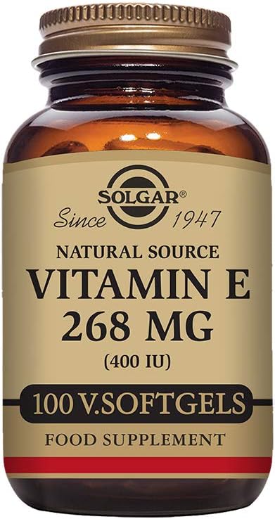Solgar Vitamin E 268 mg (400 IU), 100 Vegetarische Softgele - Natürliche Antioxidantien, Haut- und Immunsystem-Unterstützung - Naturally-Sourced Vitamin E - Non-GMO, Vegan, Glutenfrei, Dairy Free - 100 Portionen