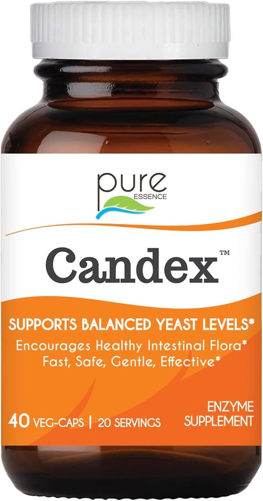 Pure Essence Candex Supplement - Yeast Overgrowth Supplement mit Verdauungsenzymen, Hefe Infektion Probiotic Aid für Männer und Frauen - 40 Kapseln