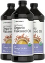 Horbäach Organic Flaxseed Oil | 3 Pack | 16 fl oz Jede | Kalt | mit Omega 3, 6, 9 | Vegetarisch, Non-GMO, Glutenfreie Flüssigkeit