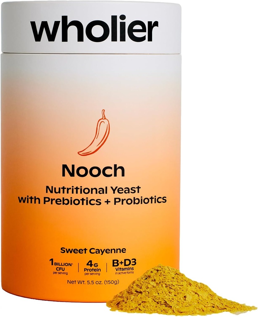 wholier Nutritional Yeast Flakes mit Präbiotika & Probiotika für Gut Health. Methylcobalamin Vitamin B12 & Vitamin D3. Vegan Cheesy Seasoning. (5.3 Unze) (BBQ Flavor)