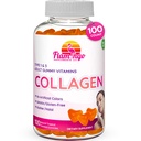 Collagen Gummies- Natürliche Marine Kollagen für Damen und Herren- Collagen Ergänzungen für Hauthaar, Nägel-hydrolysiert Typ 2 & 1 3- Ersetzen Pillen und Pulver - Kein Gelatine, Kosher, Halal- 100 Ct.