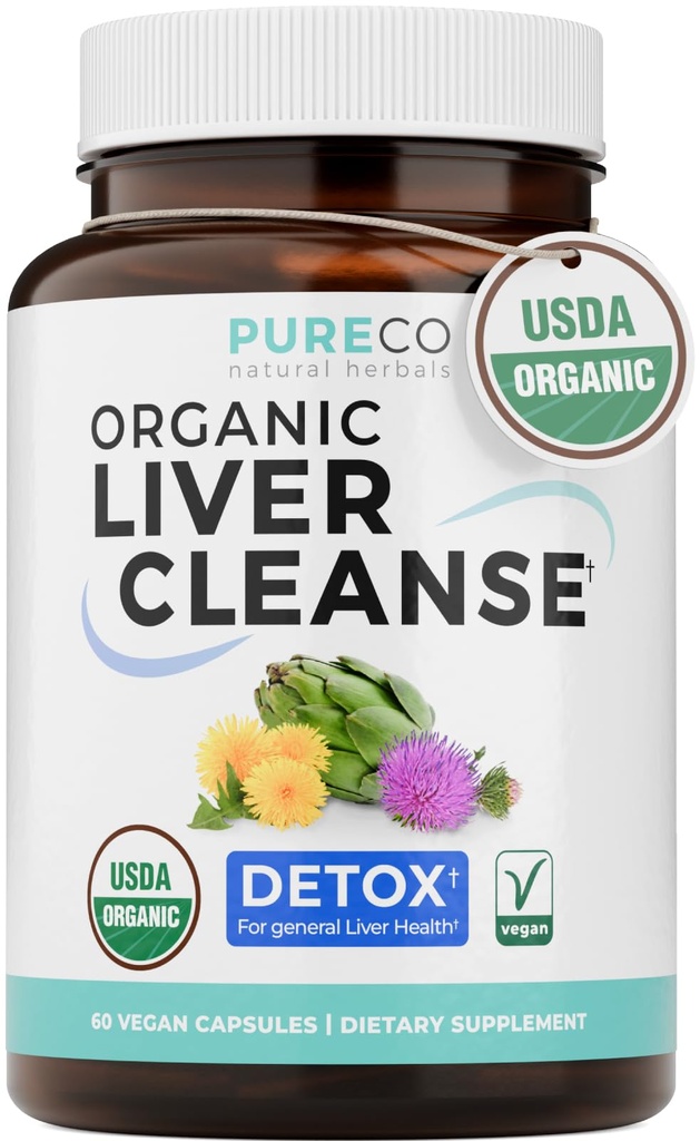 USDA Organic Milk Thistle and Dandelion Root - Silymarin Milk Thistle Liver Detox Cleanse Formula mit Artichoke Extract für umfassende Liver Support - Vegan Non-GMO & Lab Verified (1 Monat Versorgung)