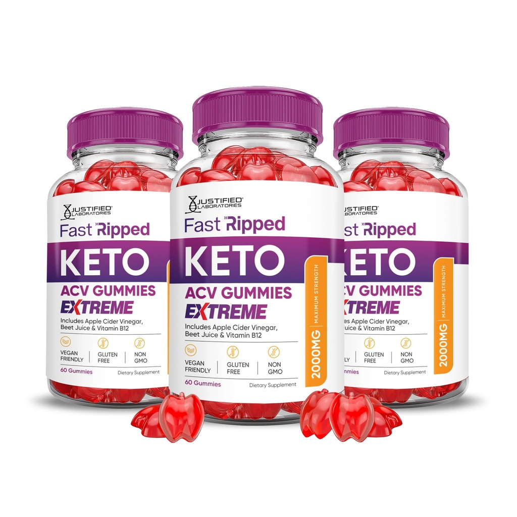 Laboratoires Justifiés (3 Pack rapide Kéto ACV Gummies Extreme 2000MG rapide Kéto Gummies vinaigre de cidre de pomme formulé avec du jus de pomme de grenade poudre B12 Vegan Non OGM 180 Gummys