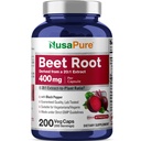 NusaPure Organic Beet Root 20:1 Extrakt, 400 mg Äquivalent zu 8.000 mg - Black Pepper 4:1 Extrakt, 10 mg - 200 Veggie Caps (Vegan, Non-GMO)
