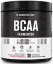 Poudre de BCAA (fermentée) - 6g Acides aminés essentiels à chaîne ramifiée pour améliorer la récupération des muscles, réduire la fatigue, augmenter la force, la croissance musculaire - 30 portions, punch de fruits