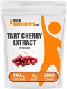 BulkSupplements.com Tart Cherry Extract Powder - Tart Cherry Supplément, supplément à base de plantes - source antioxydante, sans gluten, 500mg par portion, 5kg (11 lbs) (paquet de 5)