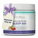 Magnésium Sleep Night Time Poudre - Citrate de magnésium, Magnésium Glycinate avec Melatonine, L-Theanine et GABA Aide au sommeil, Supplément de sommeil naturel, Vegan, Sans gluten, Arôme citron de framboise
