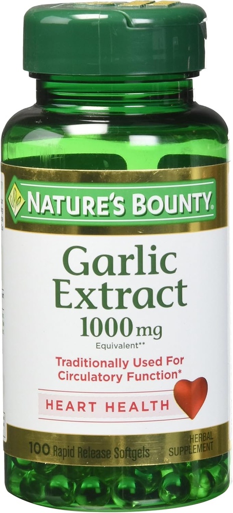 Nature's Bounty Knoblauch Extrakt 1000 mg, 100 Rapid Release Softgels (Pack von 4)