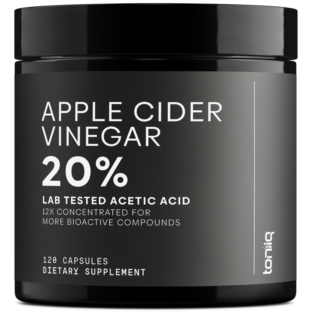 Capsules de vinaigre de cidre de pomme - Ultra haute puissance 2,010mg Formule avec 20 % d'acide acétique et poivre Cayenne - Fabriqué avec la mère - Laboratoire tiers testé - 120 capsules