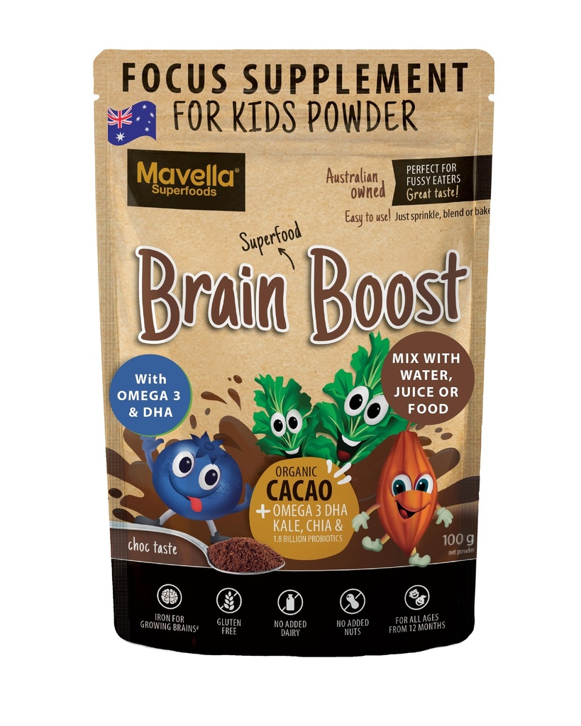 Supplément focus pour les enfants Brain Boost - Omega-3 DHA Lin Focus naturel et supplément attention pour les enfants avec attention Défi Soutien Vitamines focus enfants 3,52oz (100g)
