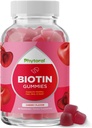 Gommies de Biotine Phytorale pour la croissance des cheveux et des ongles - Gommies de Biotine pour le soin des cheveux Soins et ongles jeunes - 5000mcg par service des ongles de peau Vitamines Beauté adulte