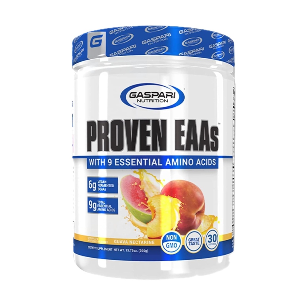 Gaspari Nutrition Proven EAAs, Vegan Fermented EAAs, verbessert Erholung & Replenishes Elektrolyte, Non GMO (30 Servierungen, Guava Nectarine)