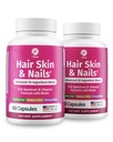 1 Body Hair Skin Nägel Wachstum Vitamin mit Biotin - Komplette Formel für Herren & Frauen - 2 Pack