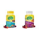 Gommies probiotiques pour les enfants de 2 ans et plus - Pêches-Orange et fruits de mer mélangés et probiotiques quotidiens pour les enfants + Gommies de fibre de veggie (Âges 3+) - 60 comtes - Digestive