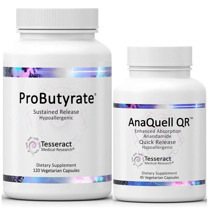Tesseract Medical Research ProButyrate Gut Health Supplement, Complexe d'acide butyrique et AnaQuell QR, Supplément de soutien au stress et à l'humeur