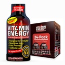 Vitamin Energy Workout+ Extra Strength Energy Shot Berry 24 Pack, 260mg Natürliche Koffein, Pre-Workout, B-Vitamine, Mineralstoffe, Endurance & Performance, Zero Sugar, Gluten-Free, Vegan, 1,93 fl oz