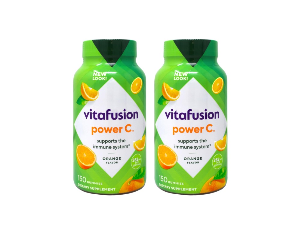 Vitafusion Power C Adult Vitamine Gummy, Immununterstützung, Natürliche Orange 150 ea (Pack von 2)