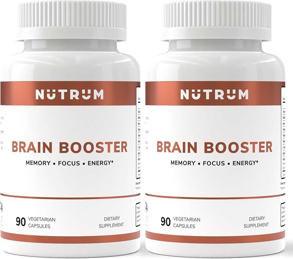 Brain Booster Supplement - Brain Power Nootropic Supplement - Brain Pillen für Fokus, Gedächtnis, Klarheit, Energie und bessere Konzentration mit Alpha-GPC, L-Theanine, Rhodiola, Ginseng, Guarana (Pack von 2)