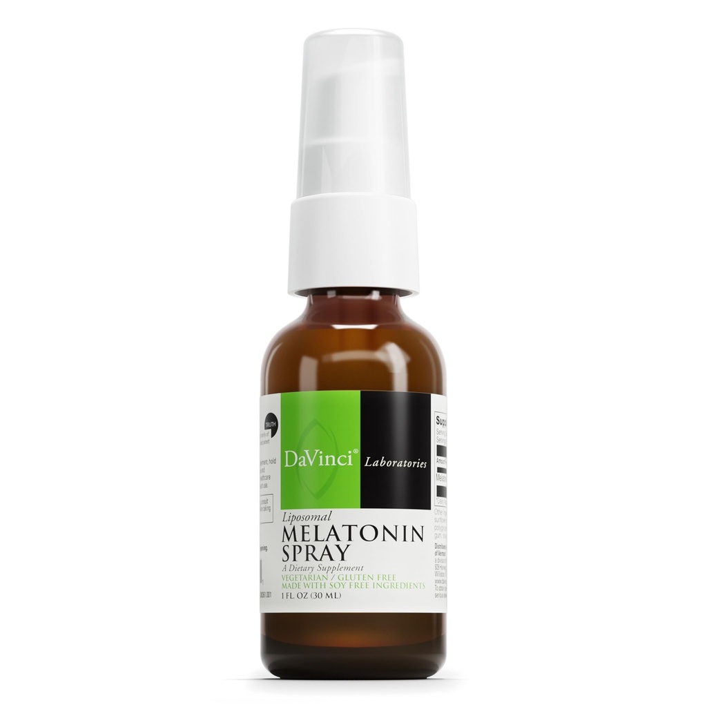 DAVINCI Labs Spray liposomique mélatonine - Supplément de soutien au sommeil - Spray au lit avec 3 mg de mélatonine par portion - Formule à action rapide - Soutient le sommeil reposant - 30 mL